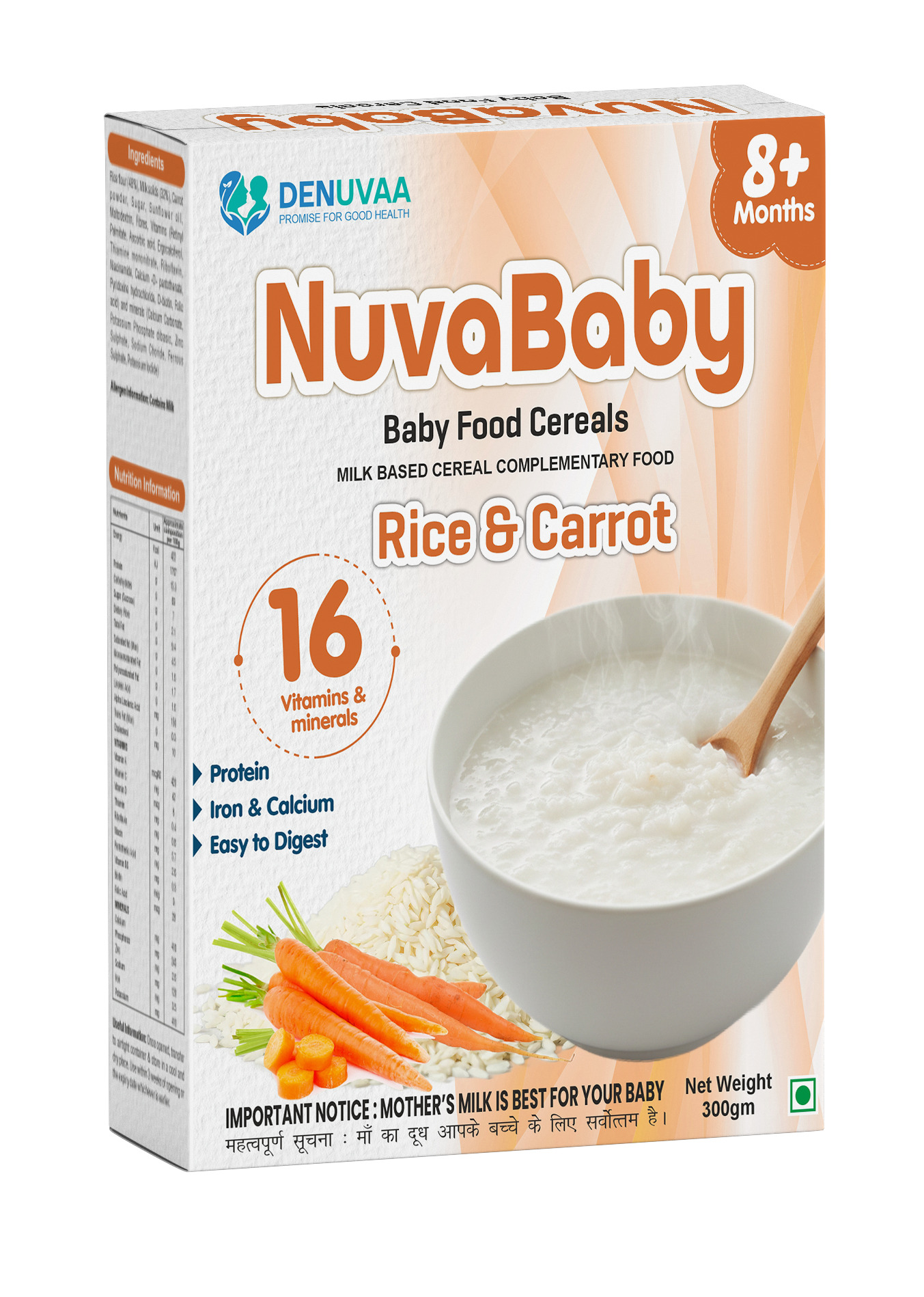 NUVABABY 8+ RICE & CARROT