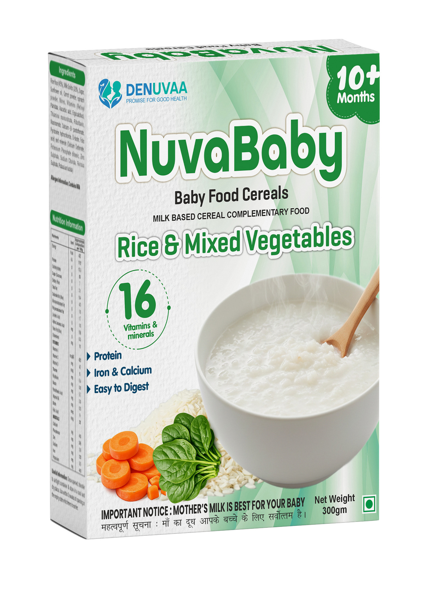 NUVABABY 10 + RICE & MIXED-VEGETABLES